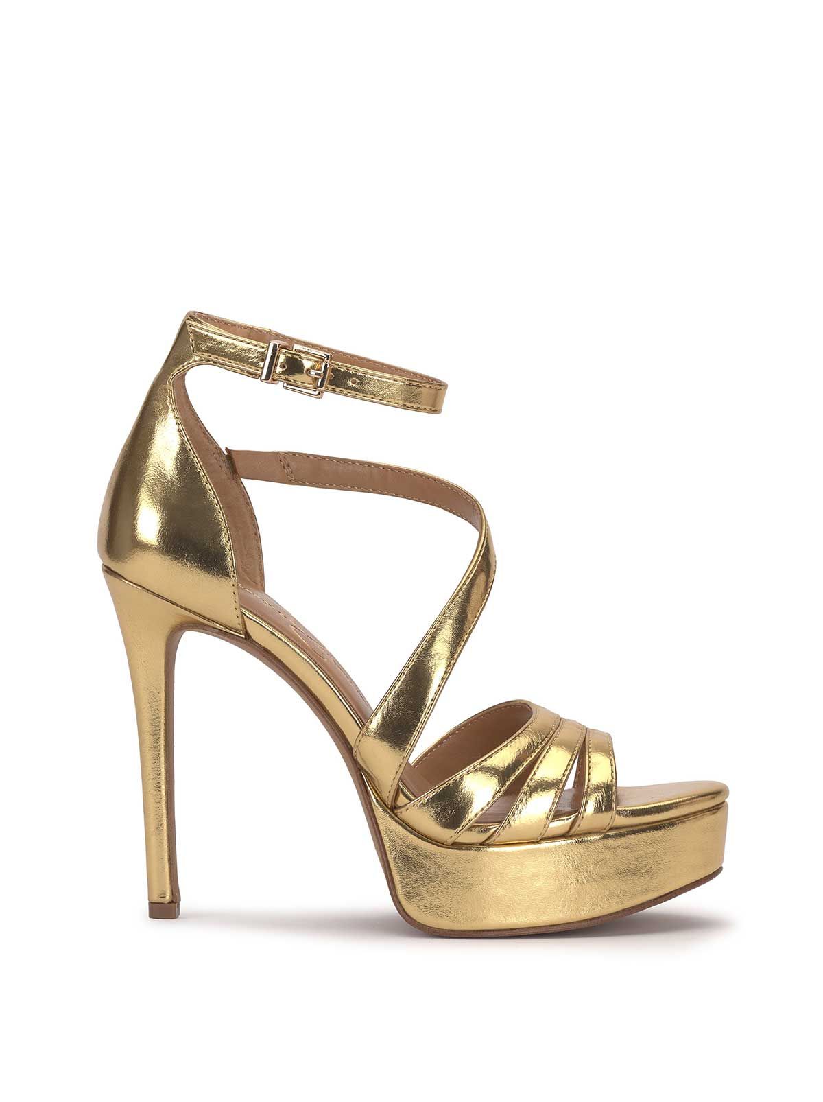 Shyremin Platform Sandal in Gold sold by Jessica Simpson