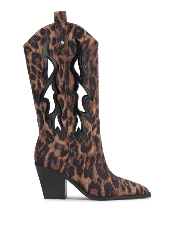 Ginika Western Boot in Leopard sold by Jessica Simpson