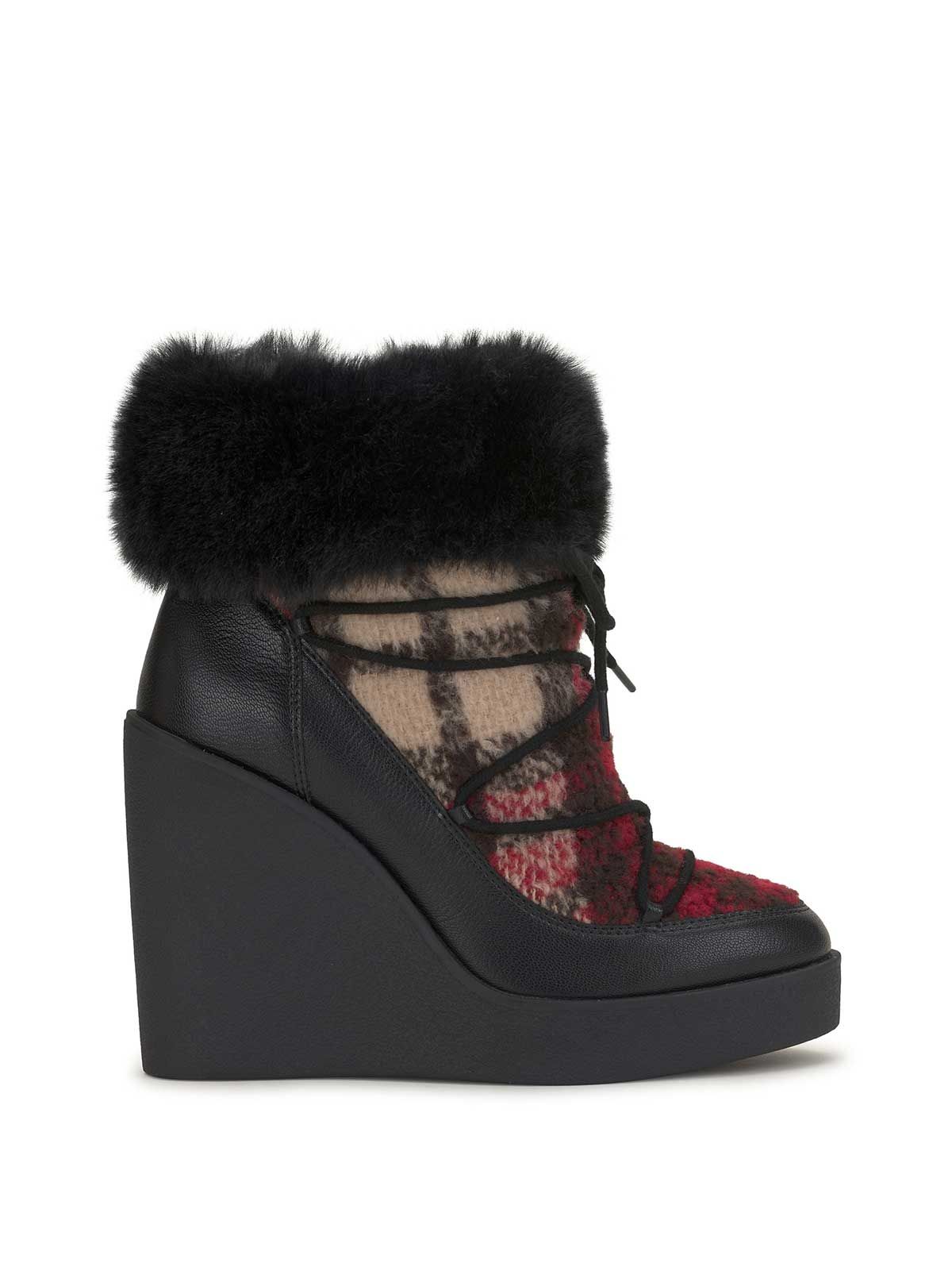 Myina Wedge Bootie in Red Plaid sold by Jessica Simpson