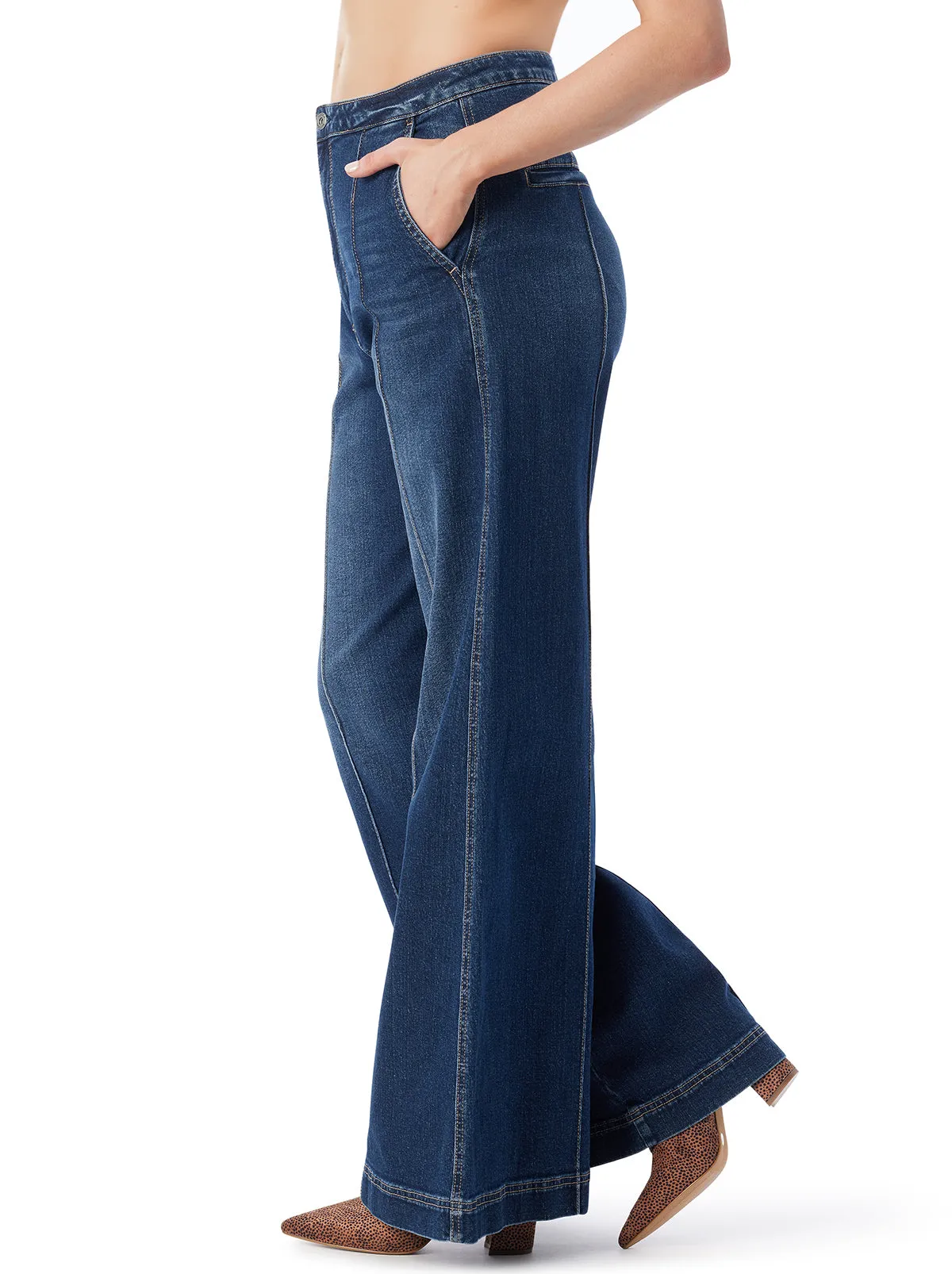 Spirit Super Wide Leg Jean in Soul Mate sold by Jessica Simpson product image thumbnail 4