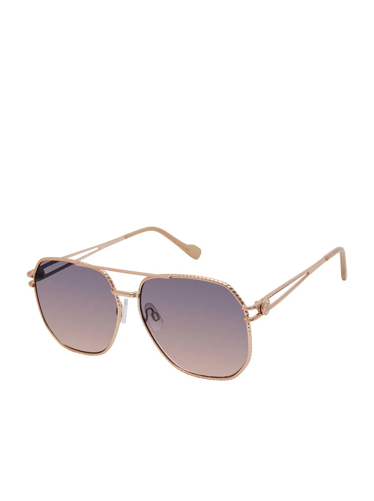 Roped Metal Geometric Aviator Sunglasses in Rose Gold sold by Jessica Simpson
