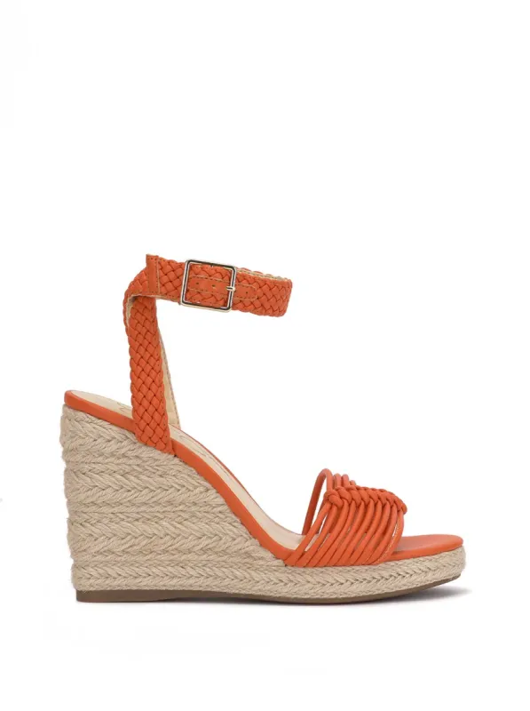Talise Braided Wedge in Tangerine sold by Jessica Simpson