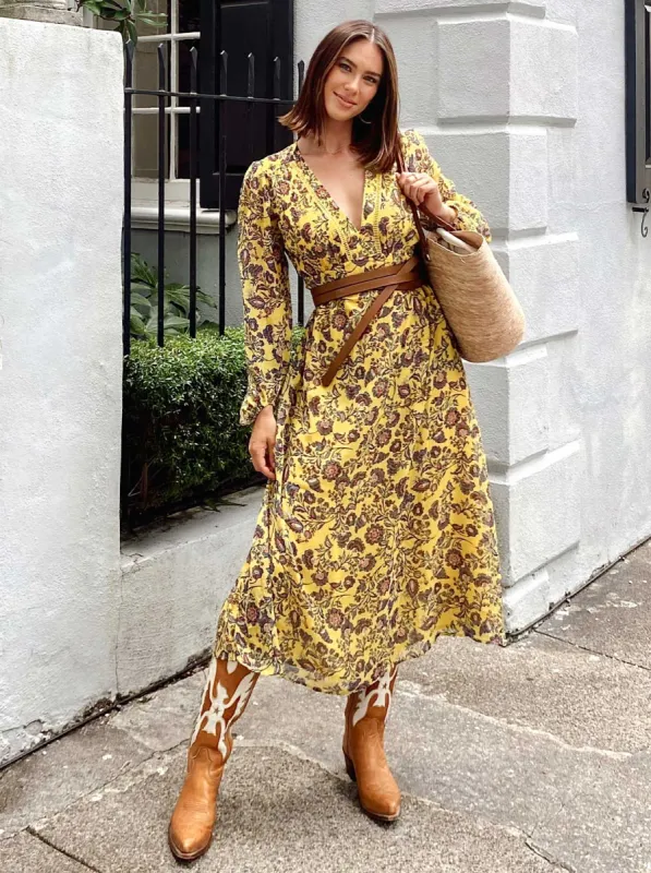 Annalise Dress in Meso Botanicals sold by Jessica Simpson