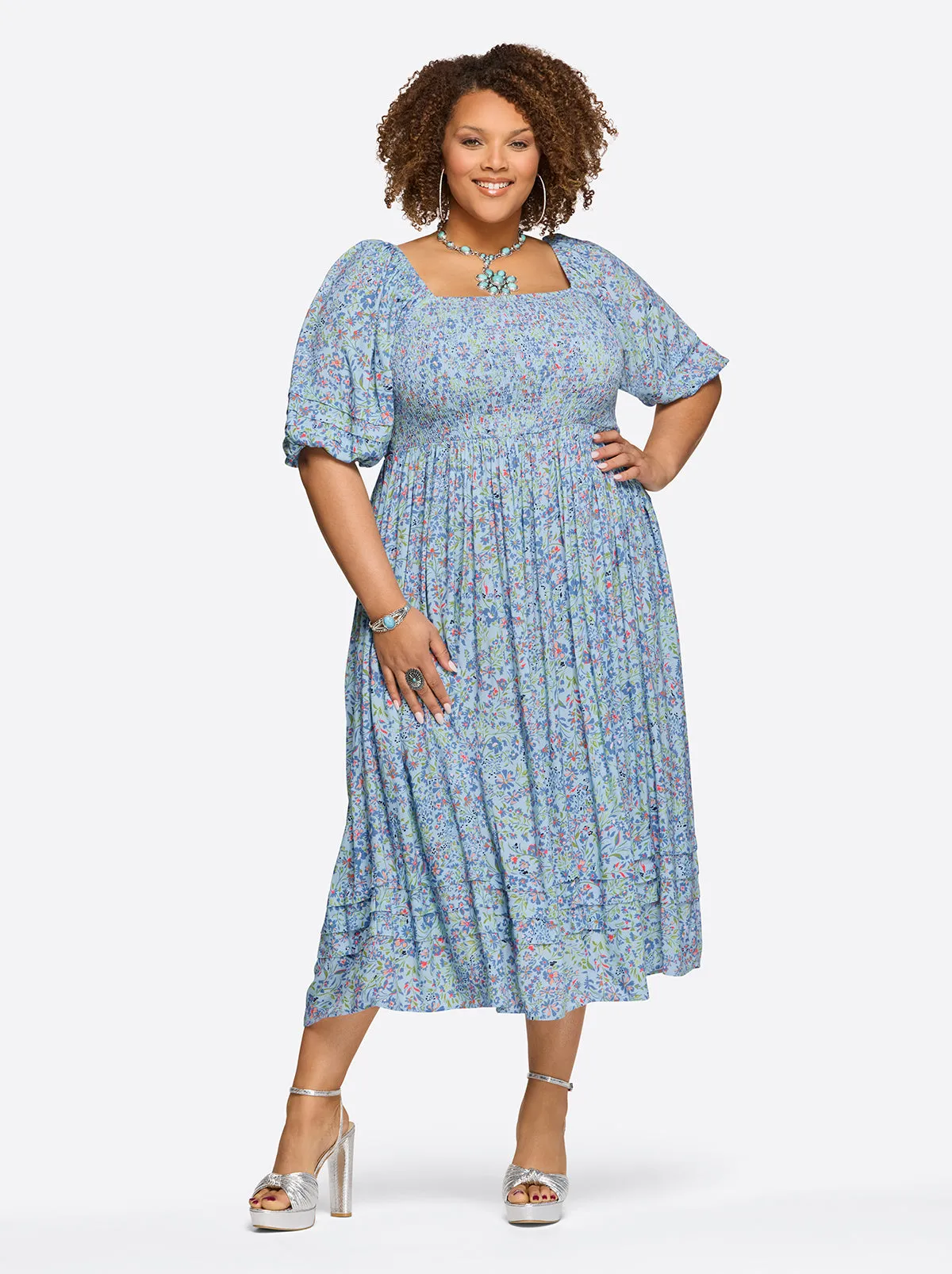 Simona Dress in Decorative Blossoms sold by Jessica Simpson