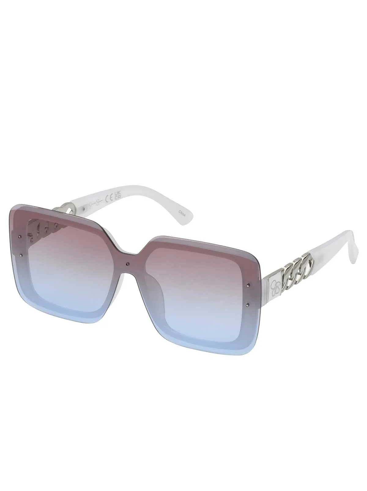 Glamorous Square Shield Sunglasses in White sold by Jessica Simpson