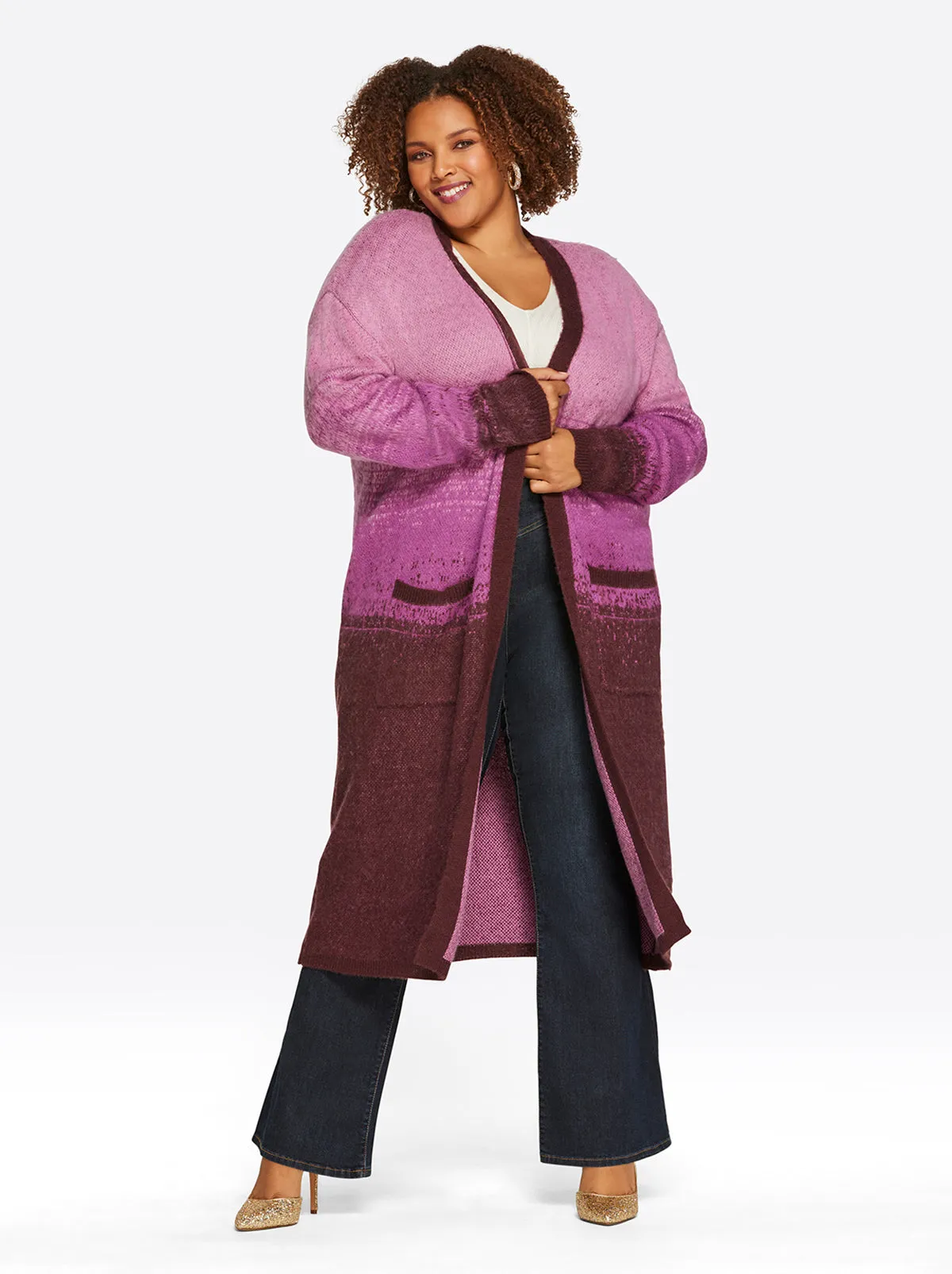 Carmine Cardigan in Winetasting Stripe sold by Jessica Simpson product image thumbnail 4