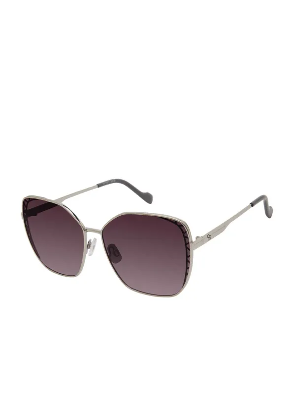 Geometric Cat Eye Sunglasses in Silver sold by Jessica Simpson