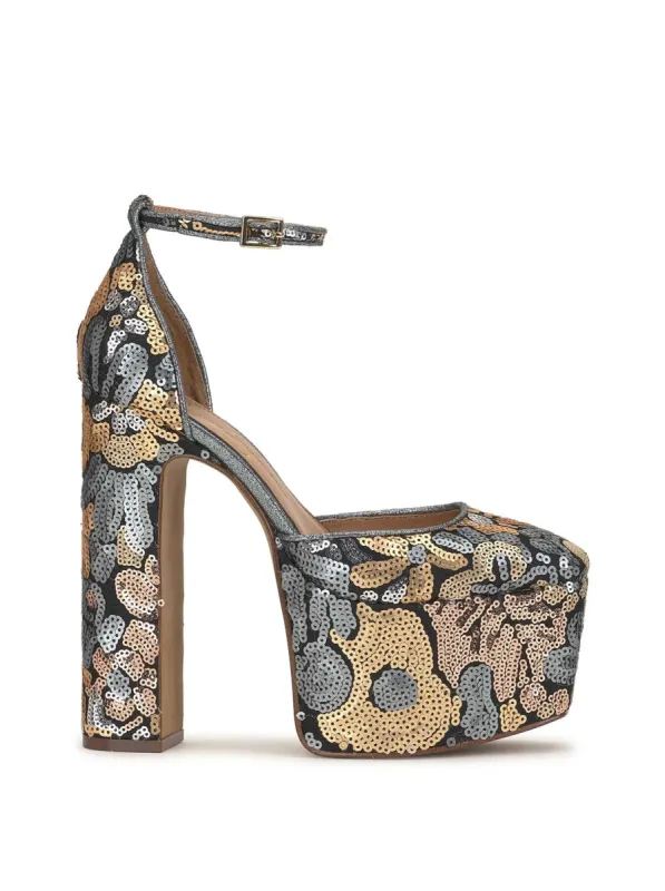 Pinkston Platform Pump in Black Floral sold by Jessica Simpson
