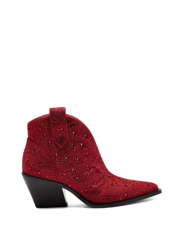 Zadie Bootie in Red Crystal made by Jessica Simpson