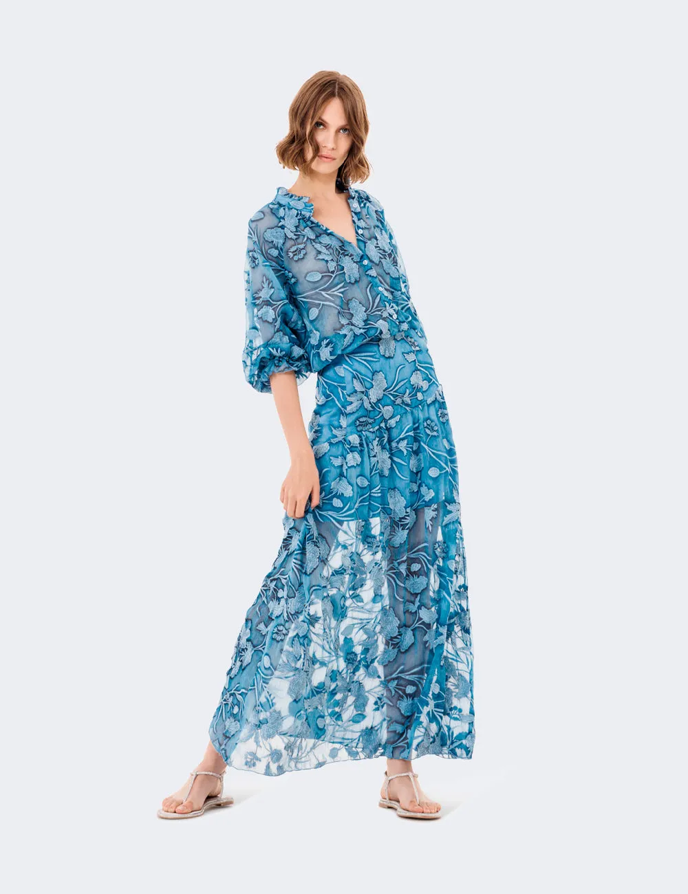 Camicia crop ricamata sold by Jijil