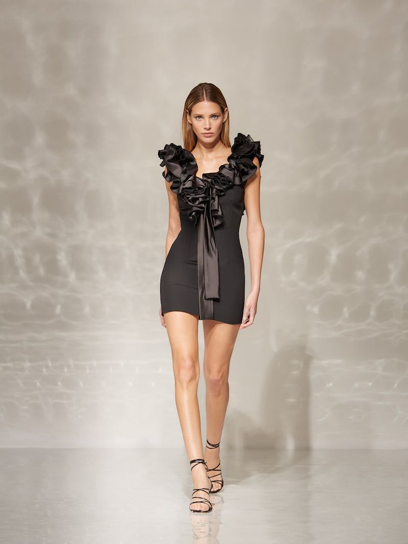 Tubino con scollo profondo e rouches sold by Jijil product image thumbnail 3