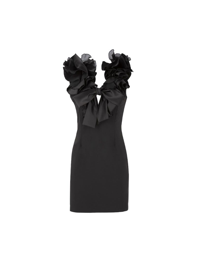 Tubino con scollo profondo e rouches sold by Jijil