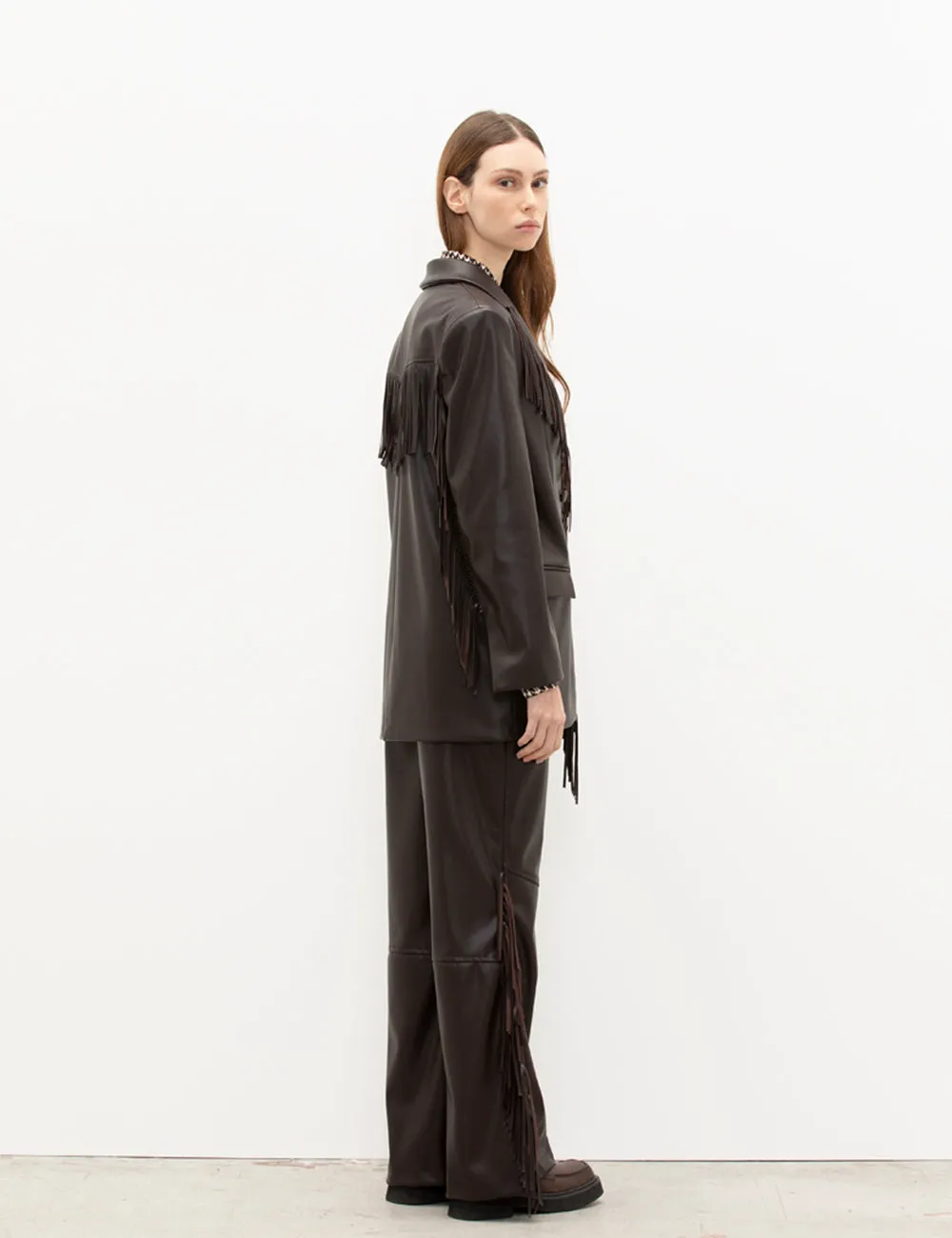 Giacca over in pelle con frange sold by Jijil product image thumbnail 2