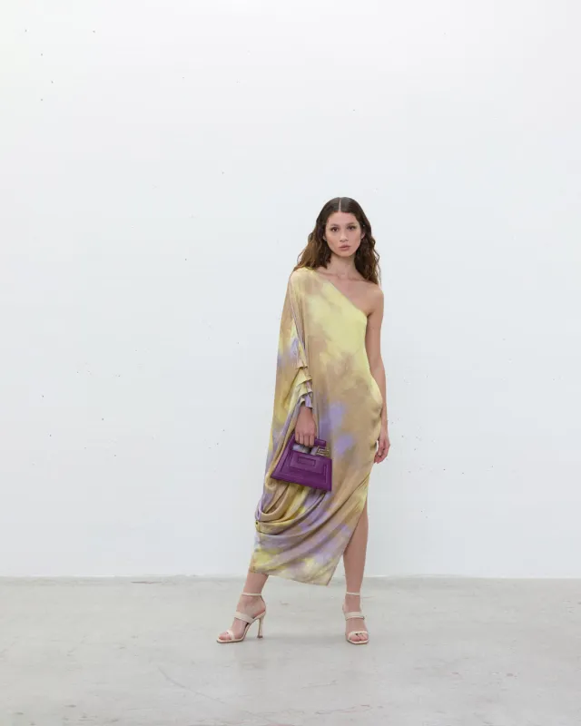 Abito monospalla a fantasia nuvolato sold by Jijil