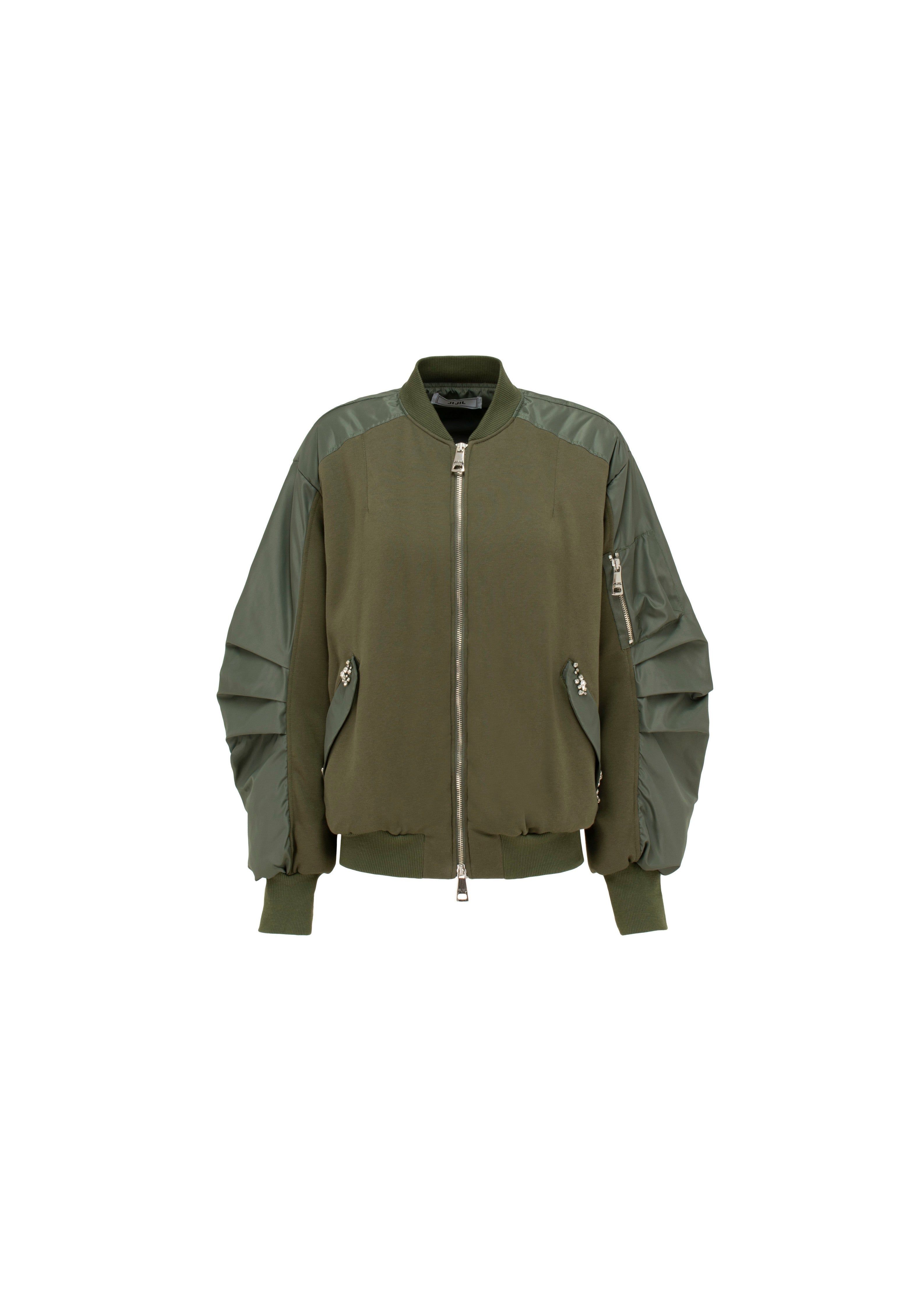 Bomber bimateriale nero sold by Jijil