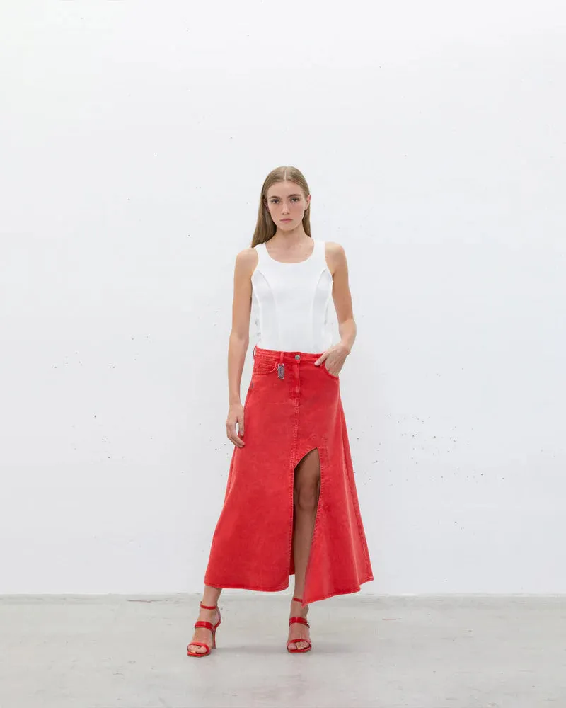 Canotta a costine tinta unita sold by Jijil