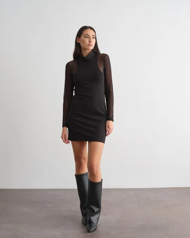 Mini dress con maniche in trasparenza sold by Jijil