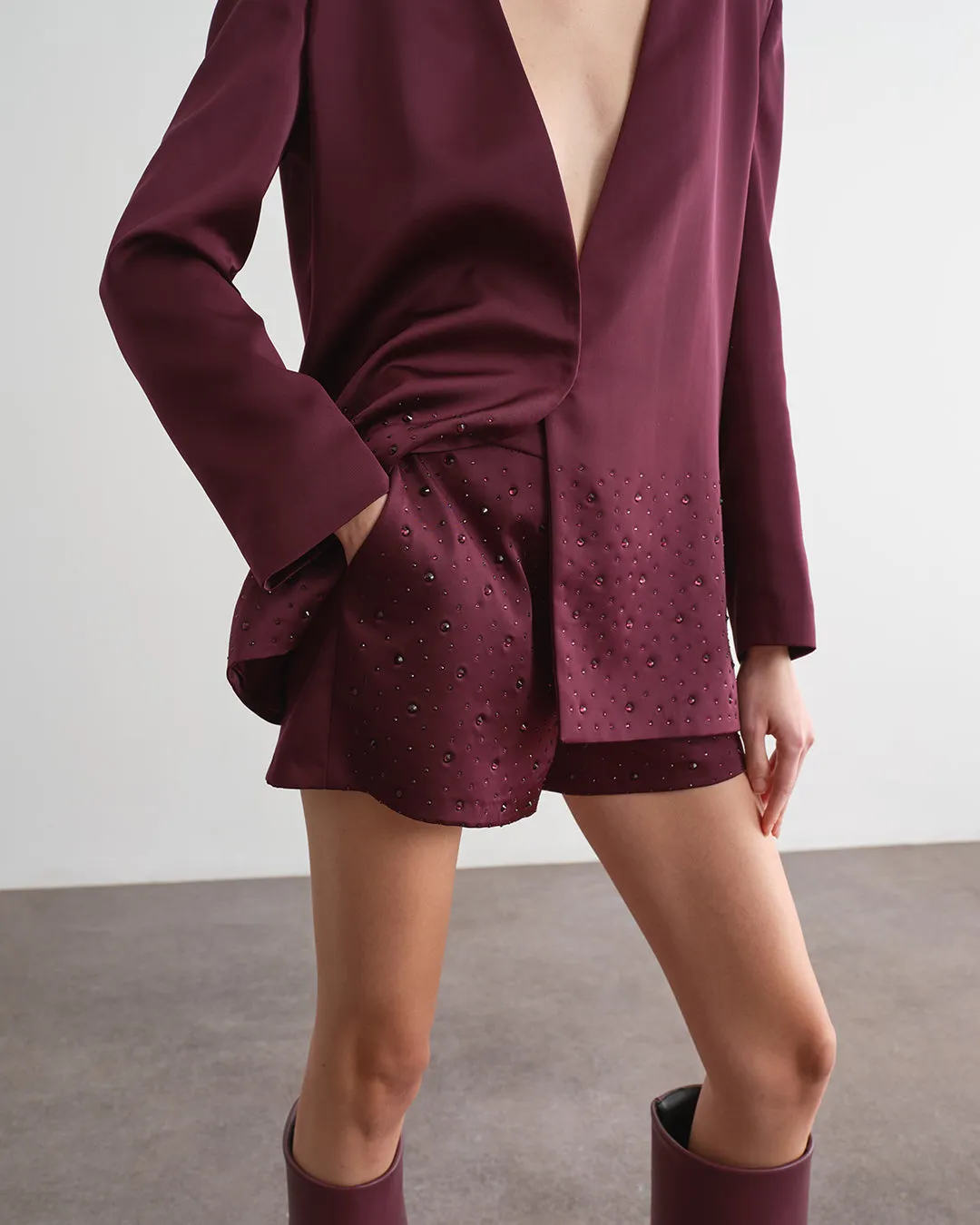 Shorts in satin con strass all over sold by Jijil product image thumbnail 2