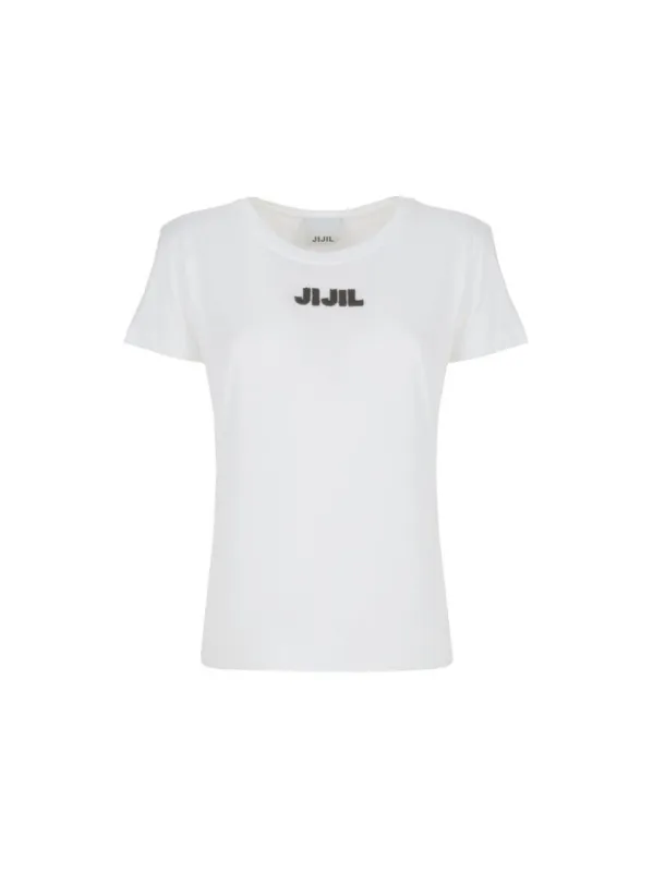 T-shirt bianca con logo in rilievo sold by Jijil