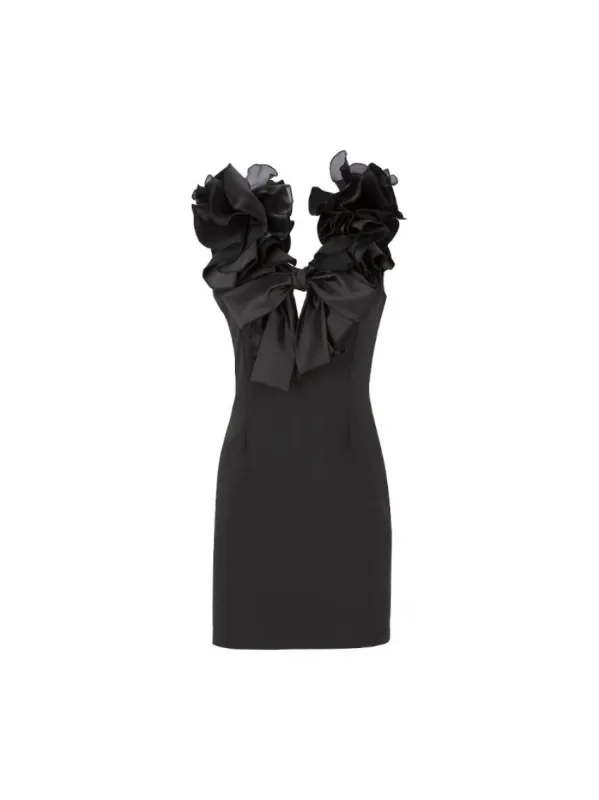 Tubino con scollo profondo e rouches sold by Jijil