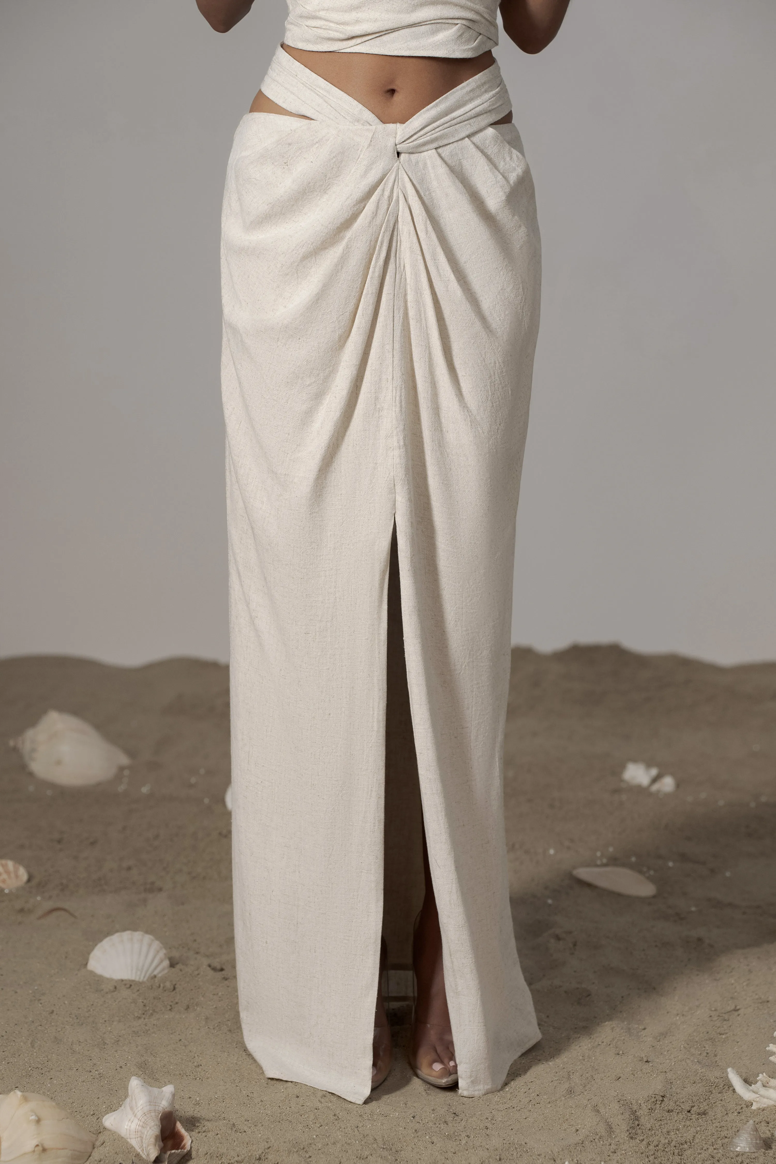 Ivory Dreamland Linen Skirt sold by JLUXLABEL product image thumbnail 2