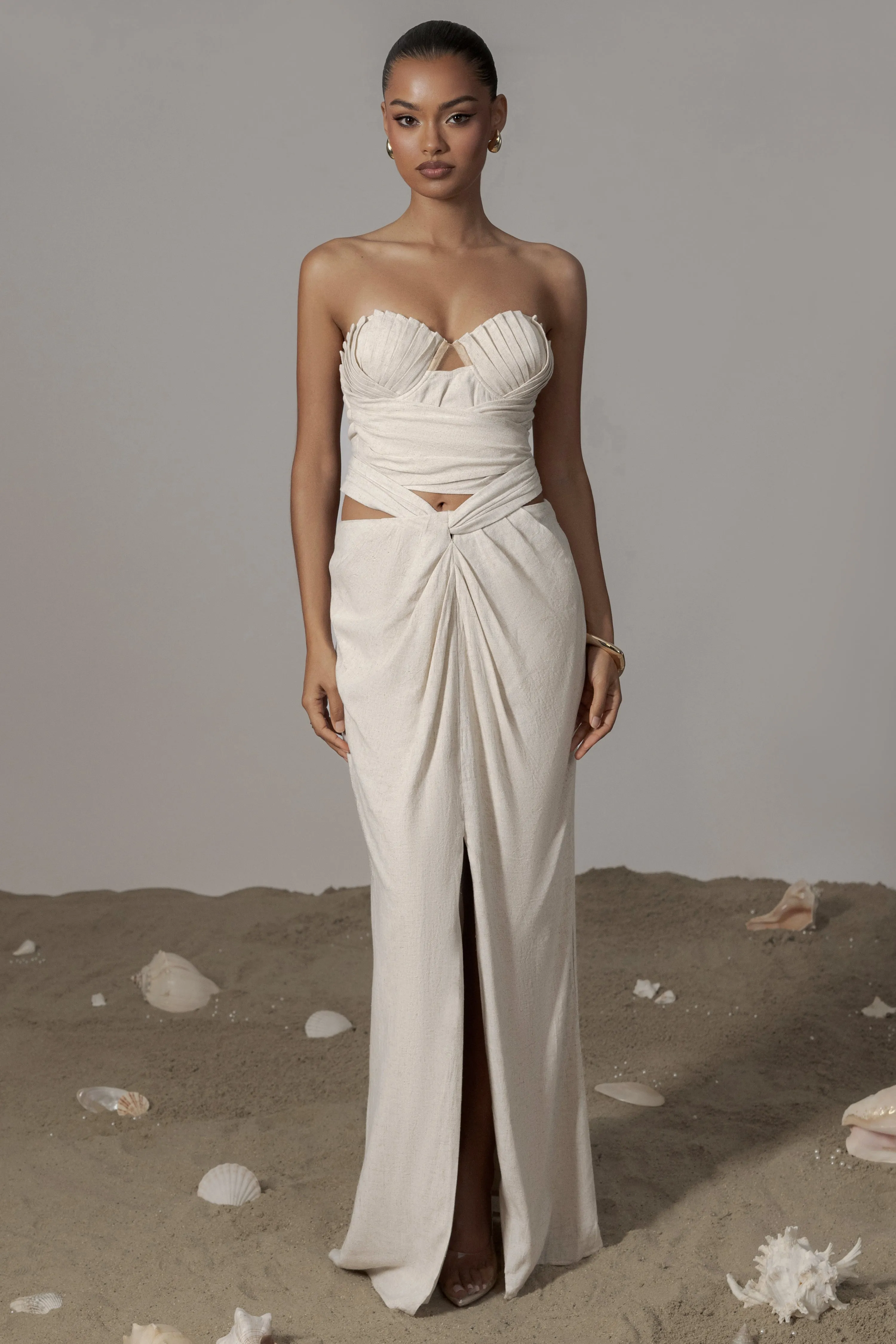 Ivory Dreamland Linen Skirt sold by JLUXLABEL product image thumbnail 3