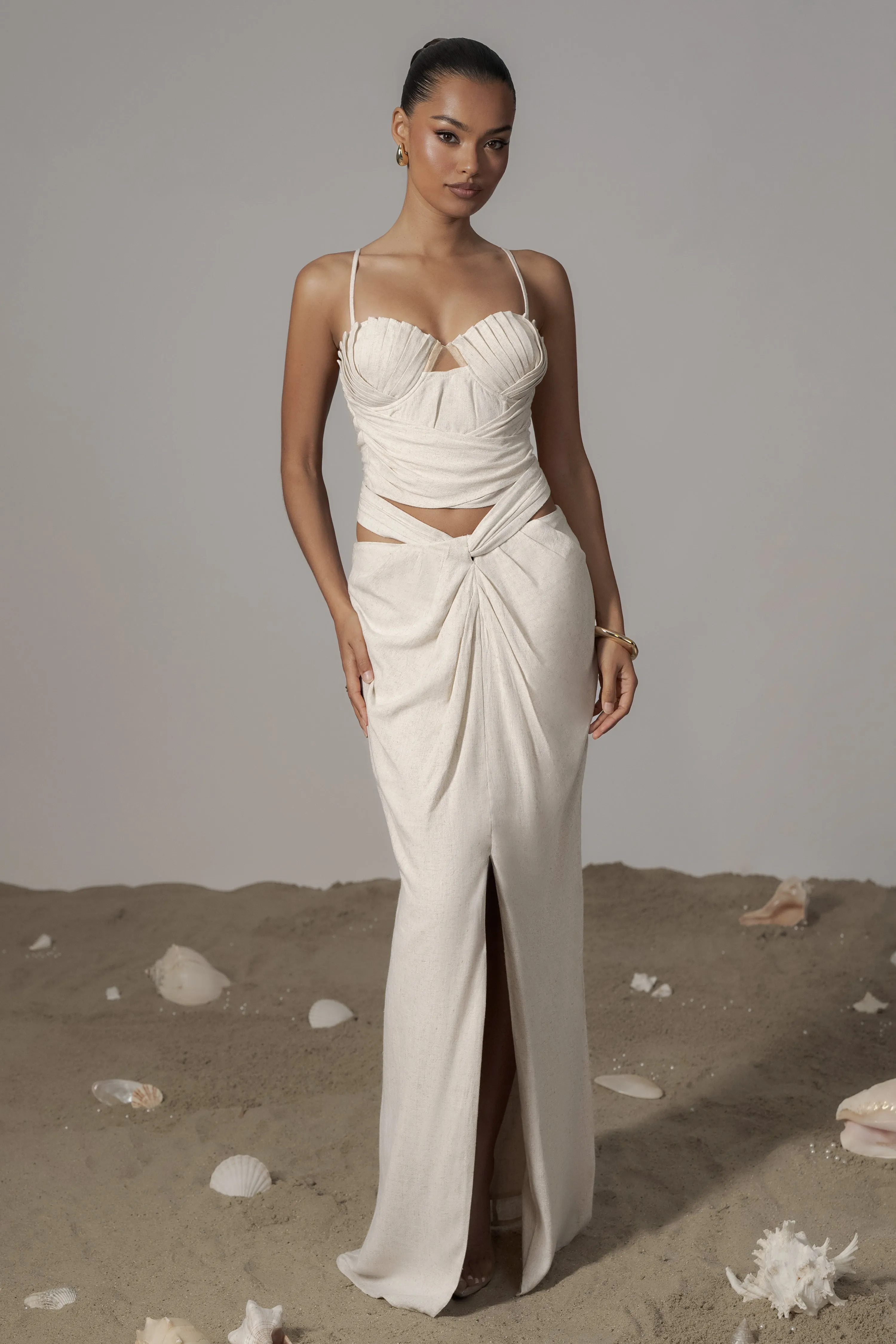 Ivory Dreamland Linen Skirt sold by JLUXLABEL product image thumbnail 5