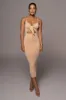 Tan Soulmate Cut Out Dress sold by JLUXLABEL