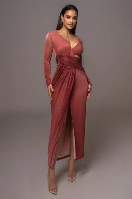 Red Karissa Plunge Maxi Dress sold by JLUXLABEL