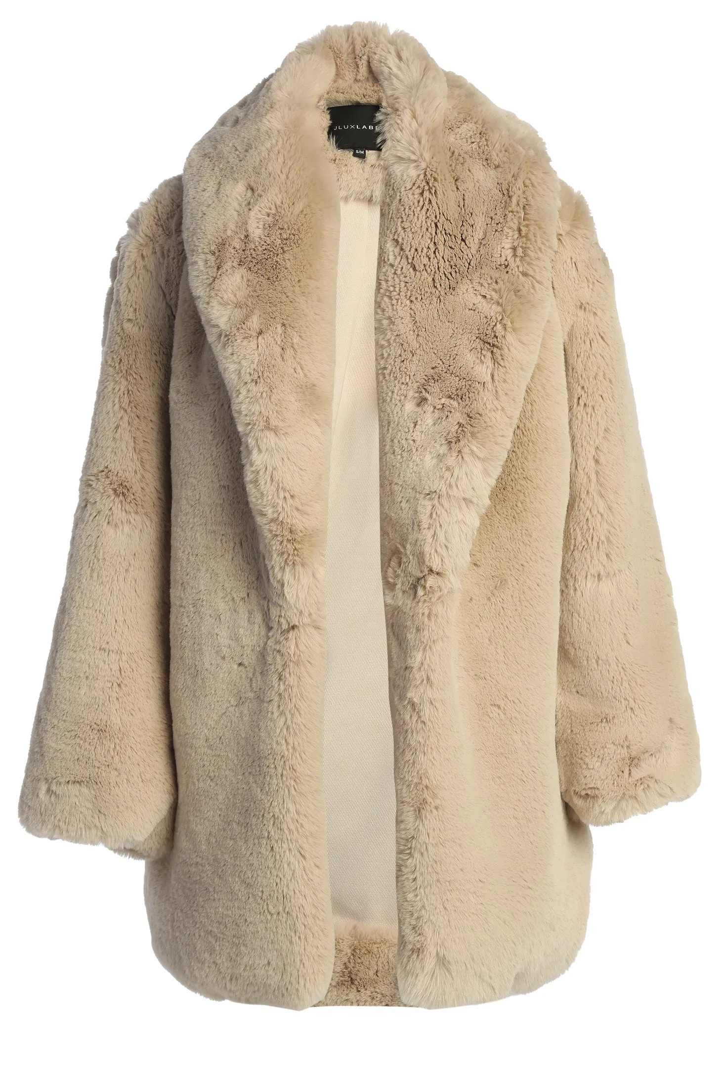 Beige Refined Faux Fur Oversized Coat sold by JLUXLABEL product image thumbnail 2