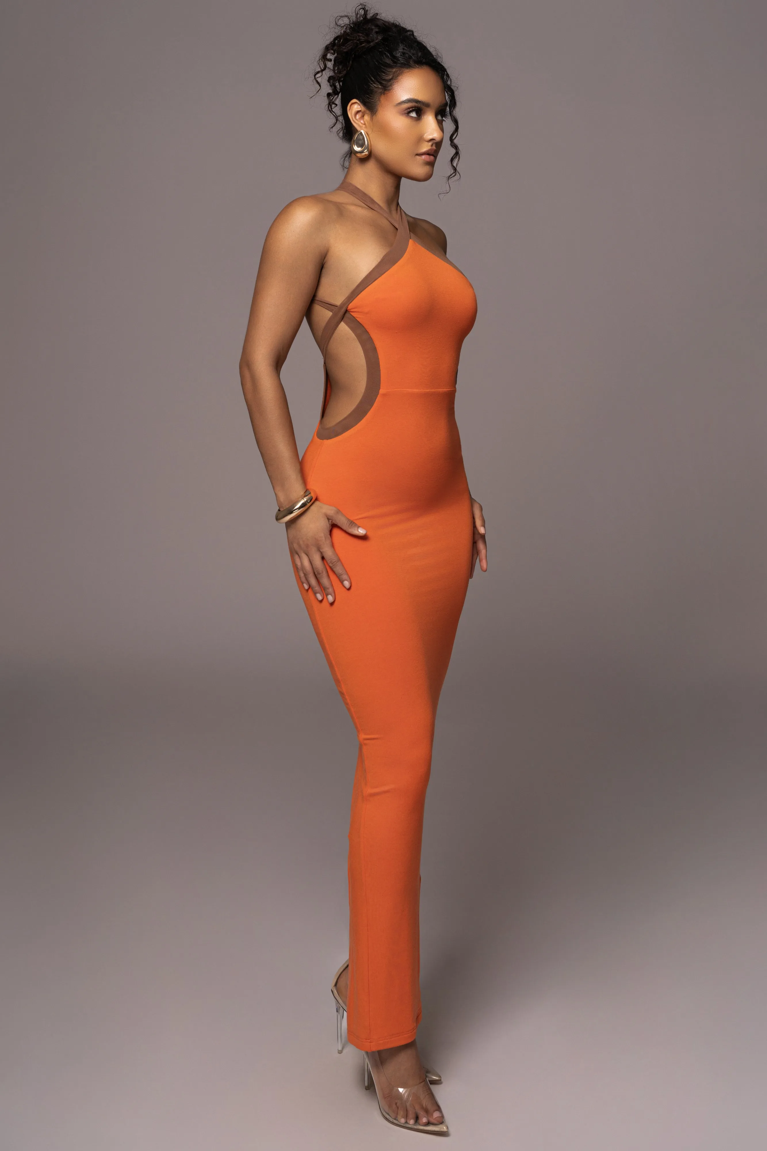 Orange Nights In Milan Maxi Dress sold by JLUXLABEL product image thumbnail 5