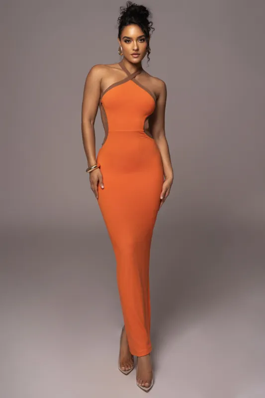 Orange Nights In Milan Maxi Dress sold by JLUXLABEL