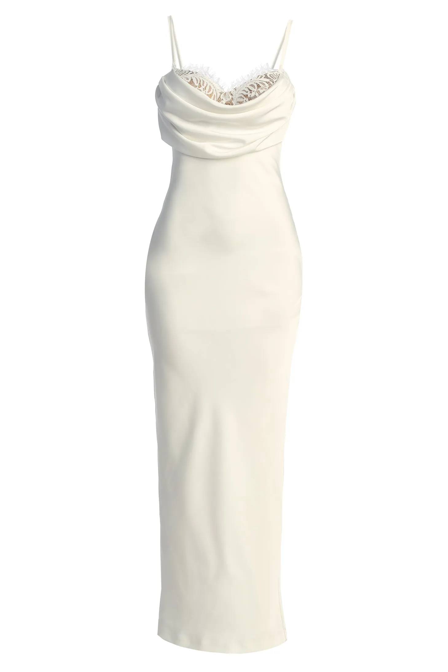 Ivory Unveiled Satin Maxi Dress sold by JLUXLABEL product image thumbnail 2