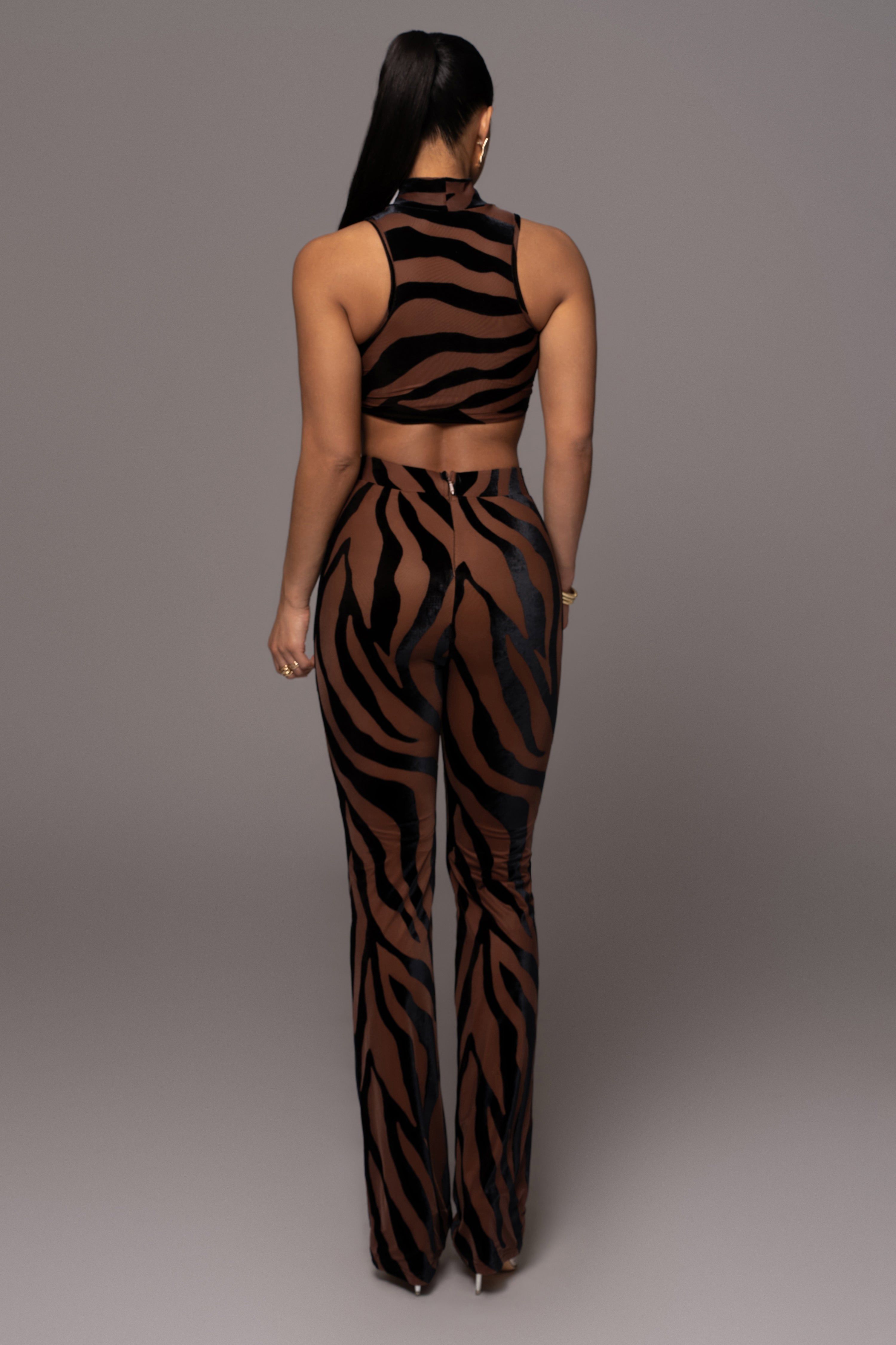 Pecan Zebra After Midnight Pants sold by JLUXLABEL product image thumbnail 5