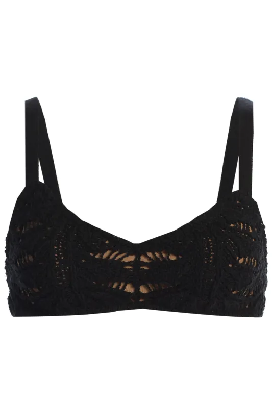 Black Ocean Eyes Crochet Top sold by JLUXLABEL