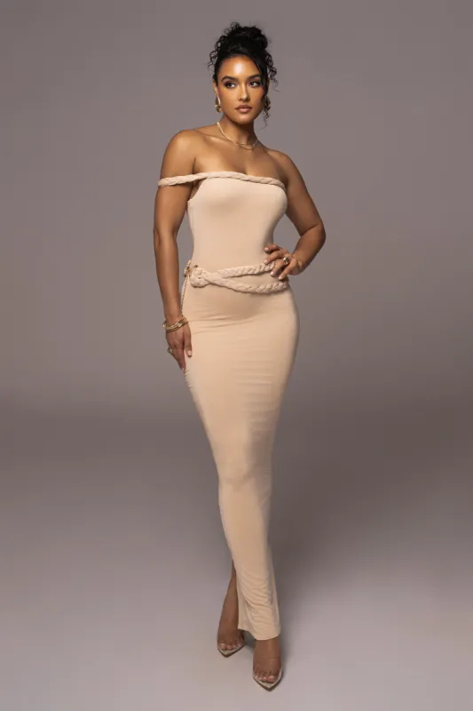 Tan One Of One Maxi Dress sold by JLUXLABEL