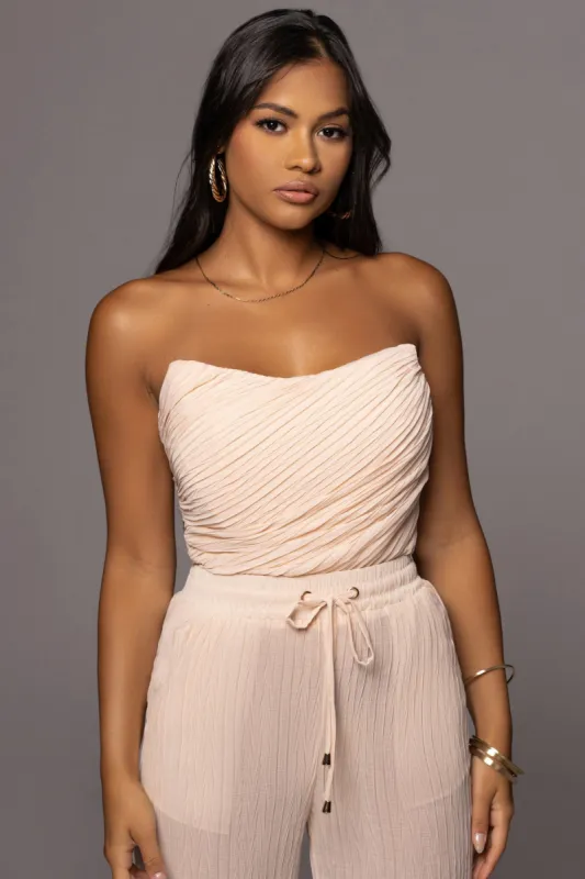 Champagne Selene Corset Top sold by JLUXLABEL