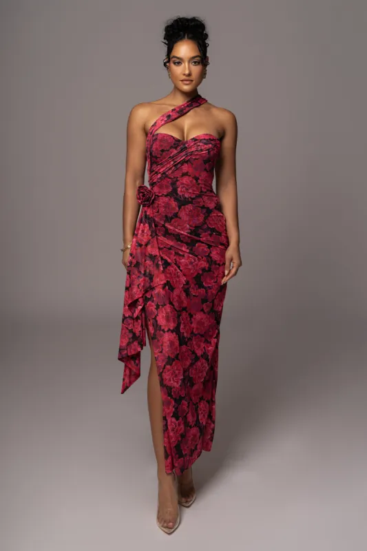 Pink Floral Villa Rosa Maxi Dress sold by JLUXLABEL