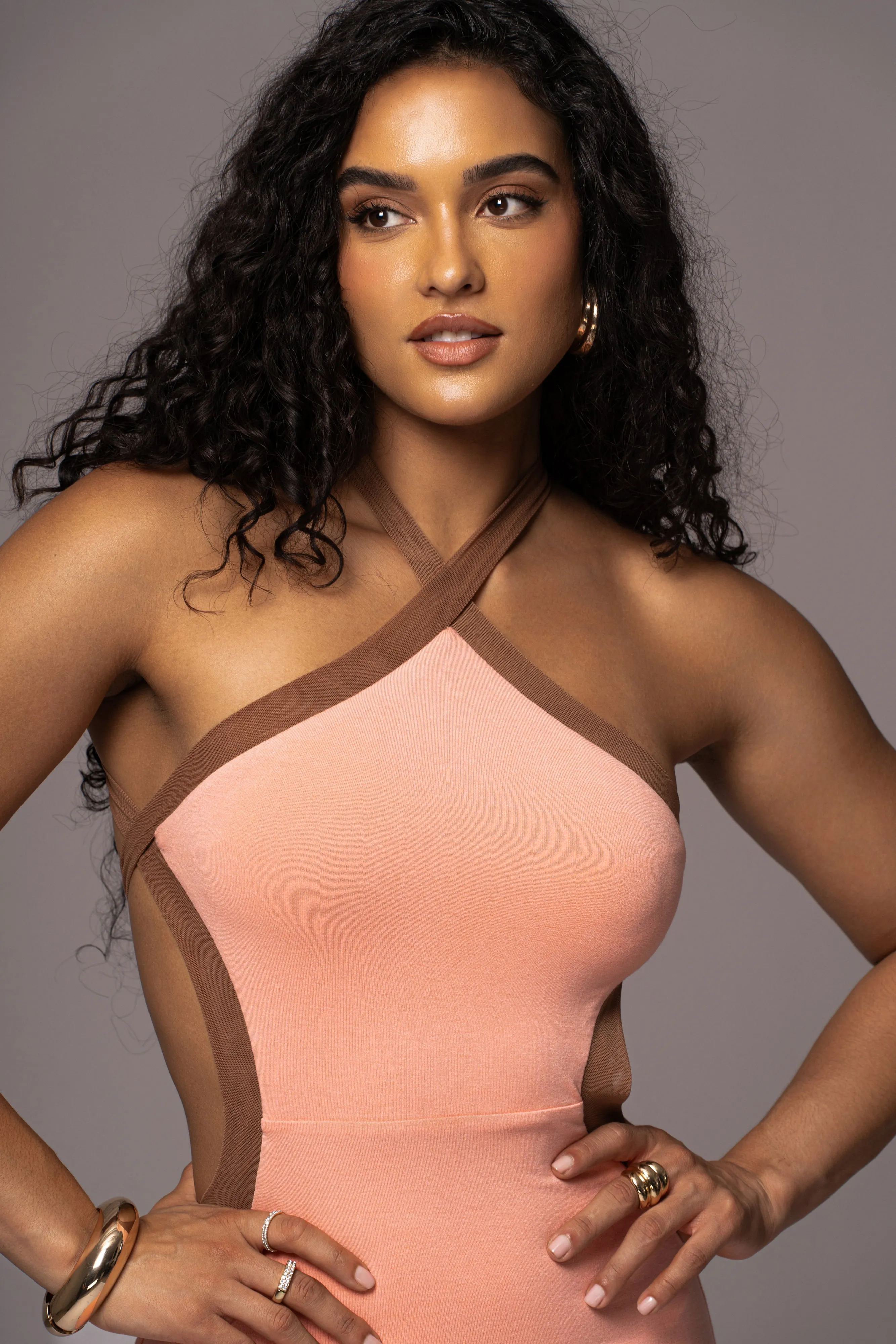 Peach Nights In Milan Maxi Dress sold by JLUXLABEL product image thumbnail 5