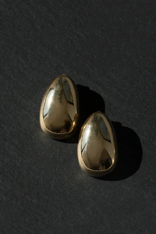 Gold Gia Stud Earrings sold by JLUXLABEL