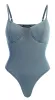 Medium Wash Orion Denim Bustier Bodysuit sold by JLUXLABEL
