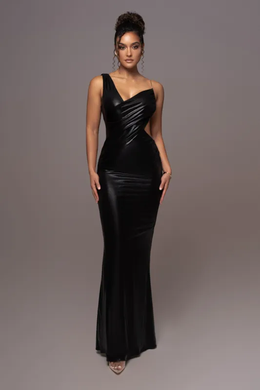 Black Metallic Belle Maxi Dress sold by JLUXLABEL