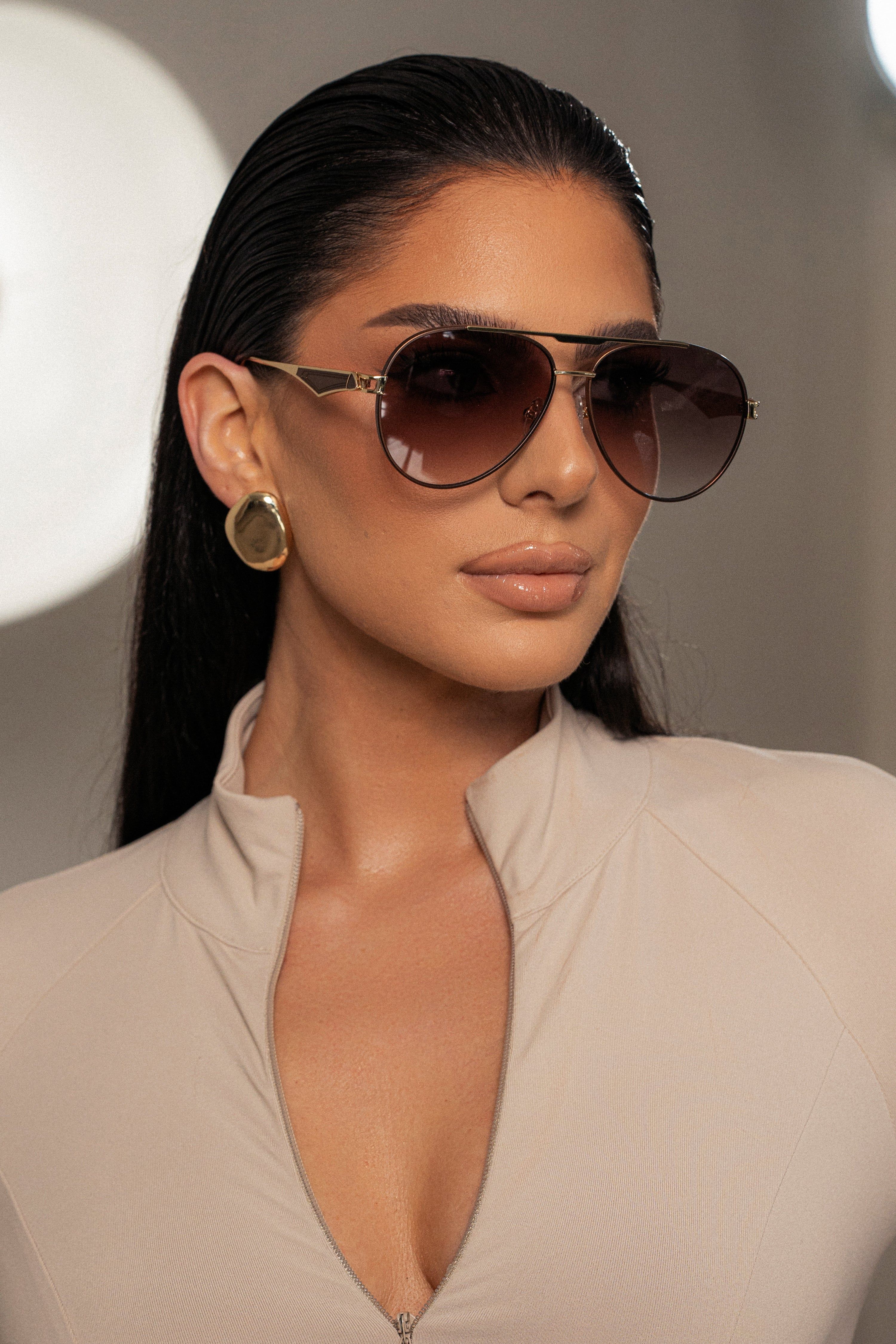 Bronze/Gold Classic Aviator Sunglasses sold by JLUXLABEL product image thumbnail 4