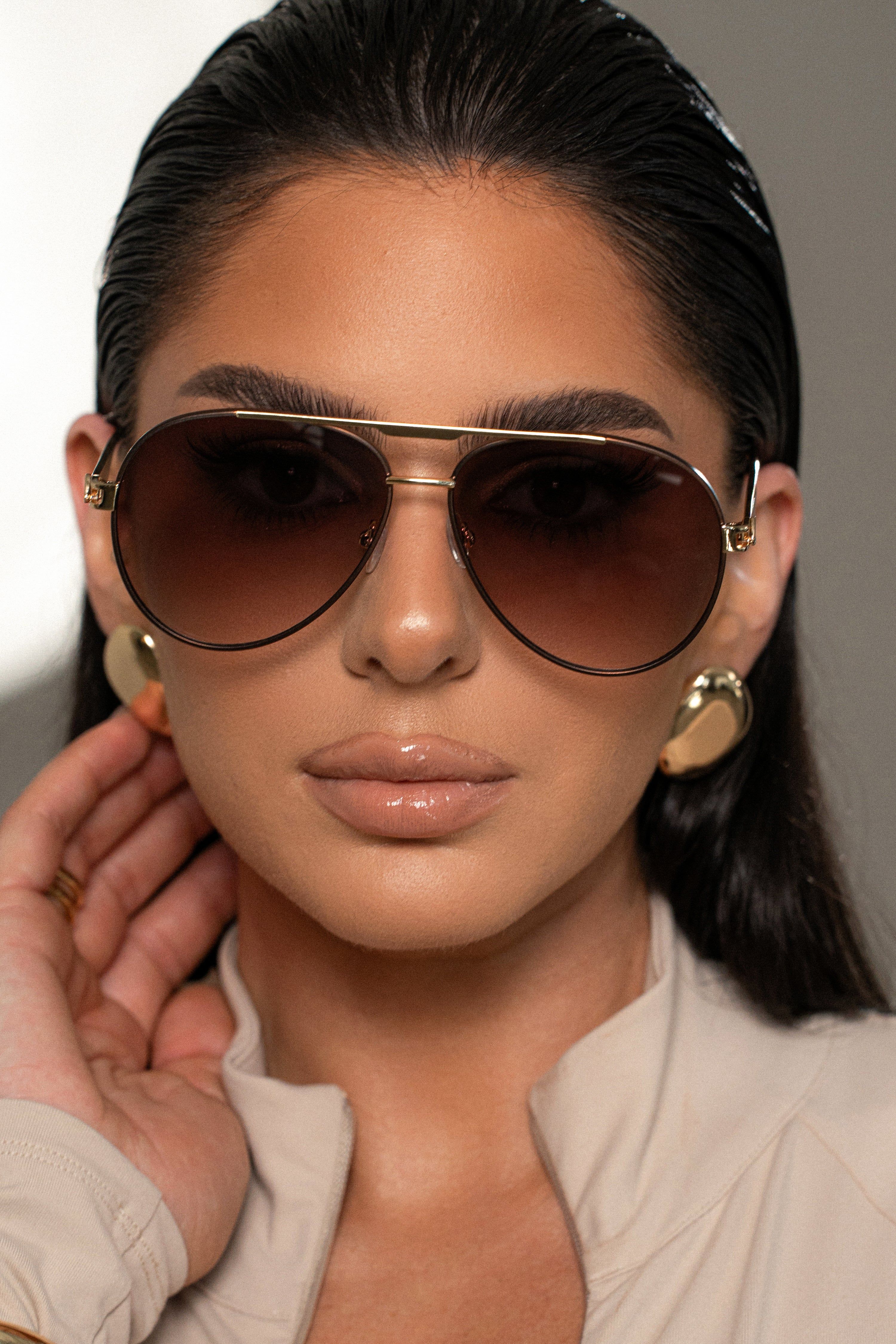 Bronze/Gold Classic Aviator Sunglasses sold by JLUXLABEL product image thumbnail 2
