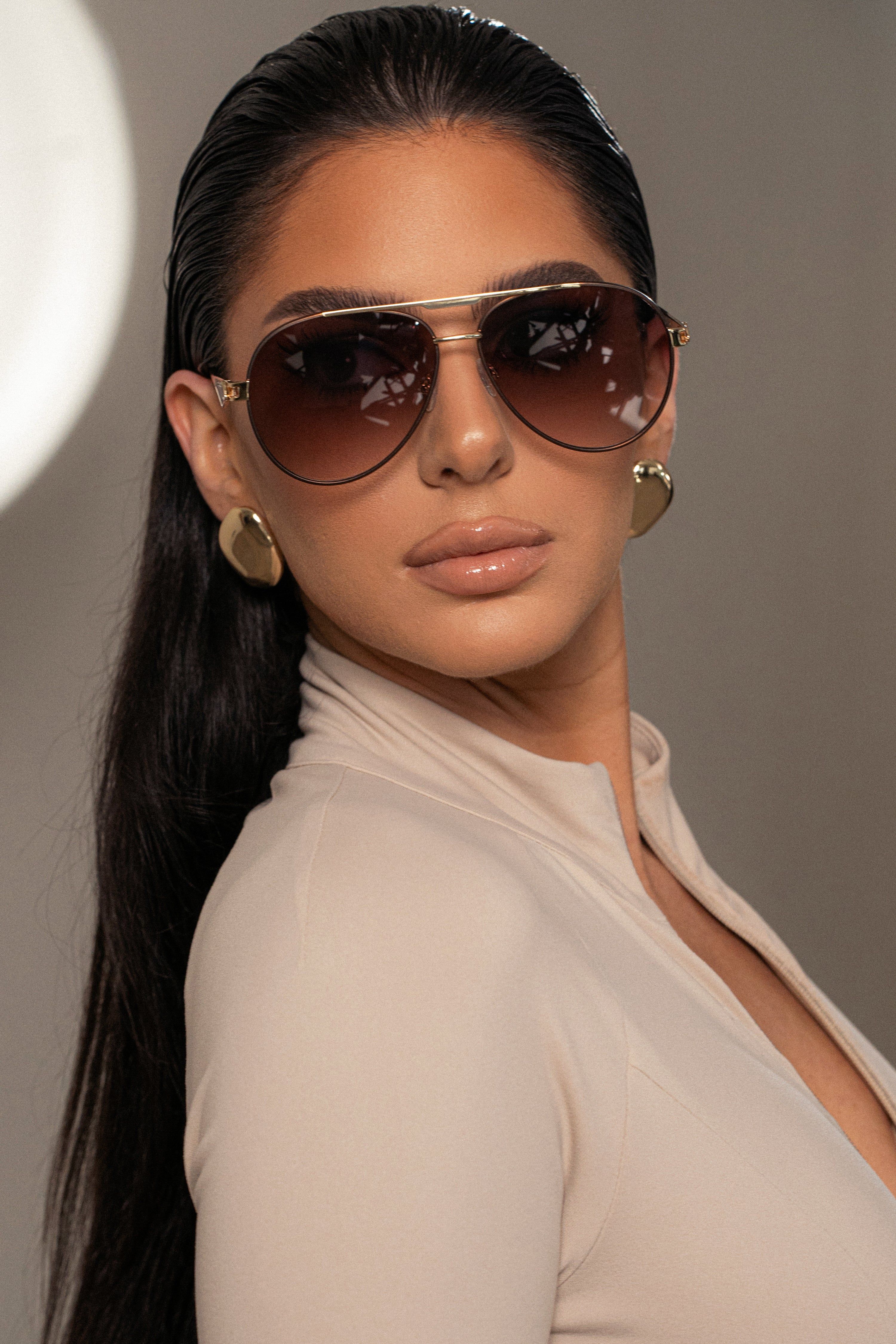 Bronze/Gold Classic Aviator Sunglasses sold by JLUXLABEL product image thumbnail 3