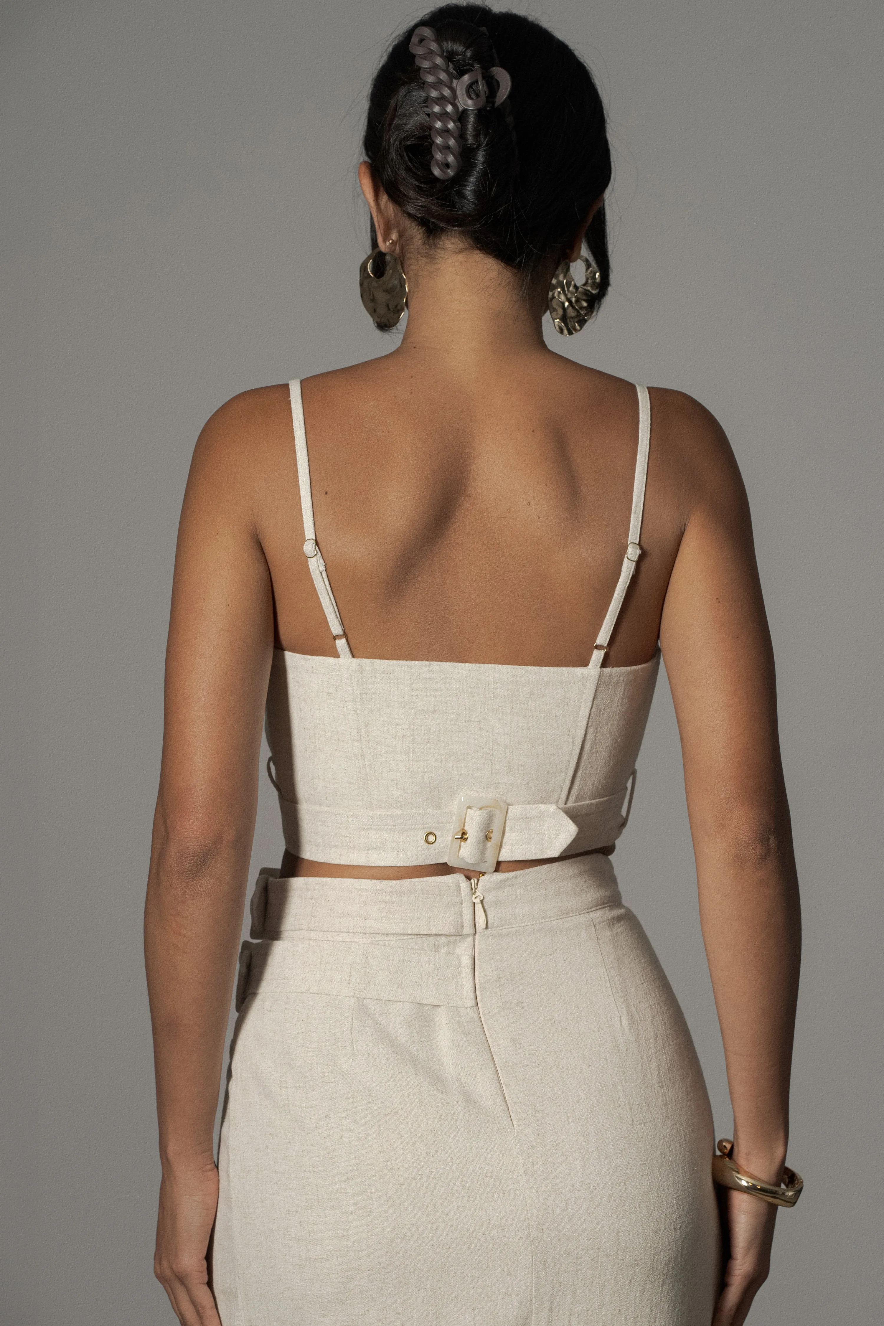 Natural Sunrise Linen Bustier sold by JLUXLABEL product image thumbnail 3