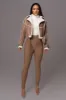 Tan Faux Leather Sherpa Jacket sold by JLUXLABEL