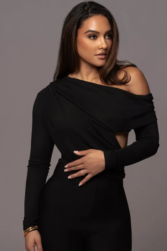 Black Ultra High Neck Bodysuit sold by JLUXLABEL