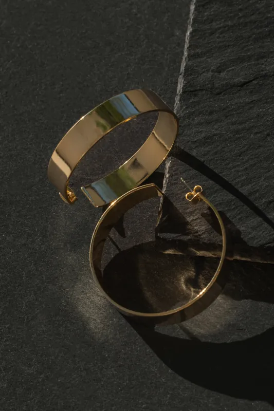 Gold Malina Hoop Earrings sold by JLUXLABEL