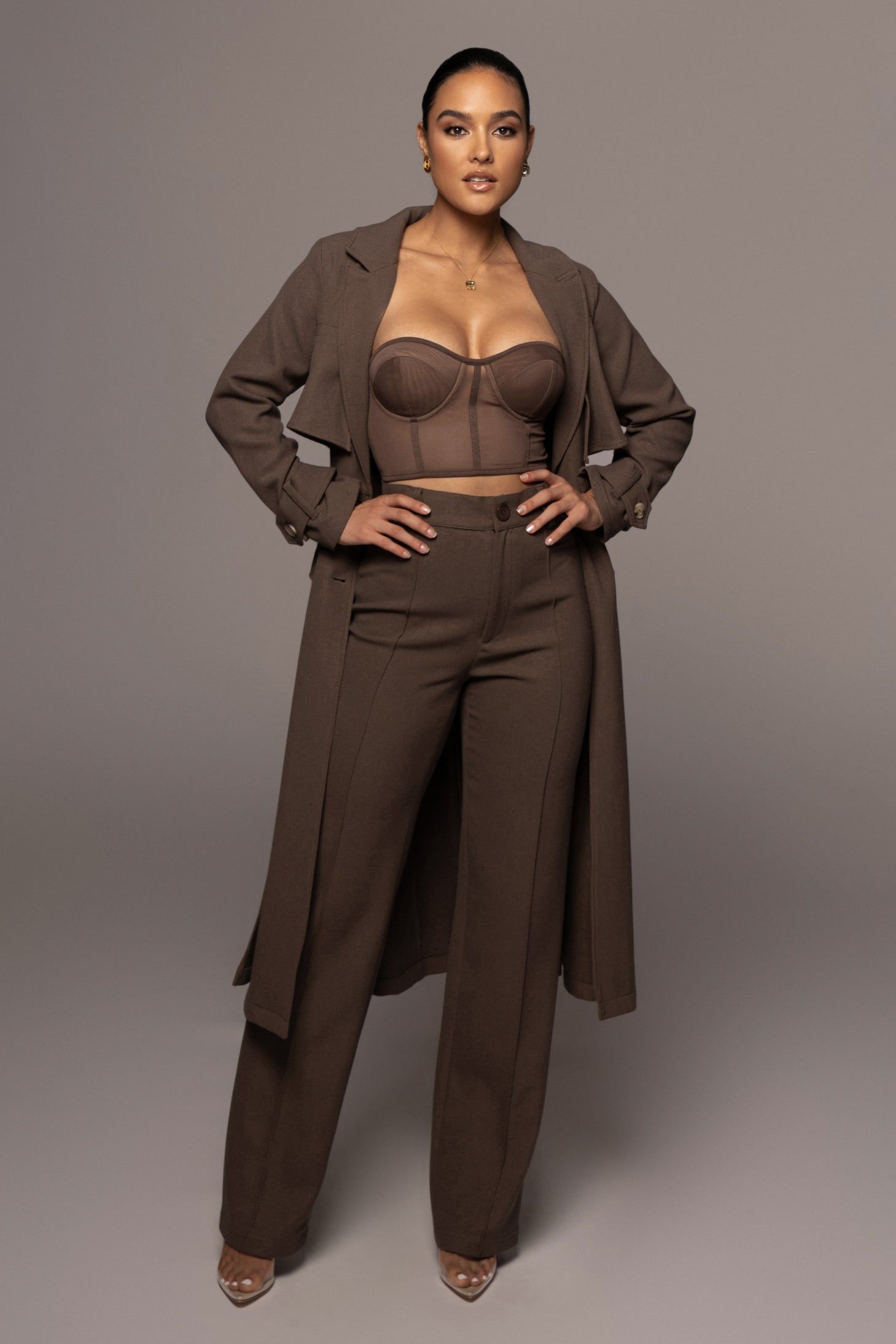 Chocolate Self Made Coat sold by JLUXLABEL product image thumbnail 6